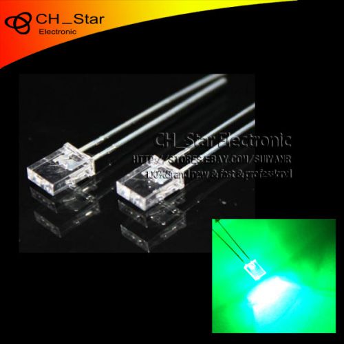 100pcs 2x5x7mm Square LED Diodes Water Clear Green Light Rectangle Rectangular