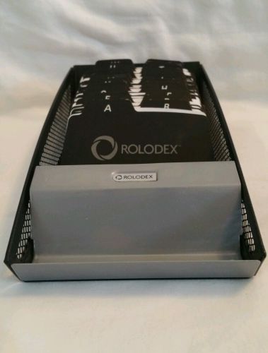 Rolodex Business Card File Metal Mesh With Cards Black Grey