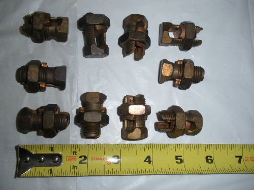 10 vintage nos blackburn brass bronze 60-75 split bolt connector ground rod wire for sale