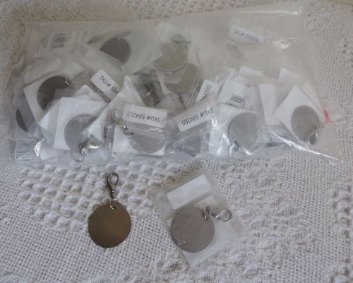 Lot 100 Silver Tone Round Engraving Plates Tags Crafts Charms Zipper Pulls