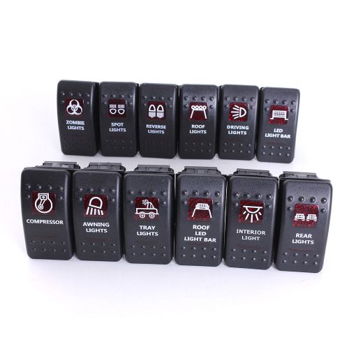 Car 12v red led light bar arb 5p push rocker toggle switch control waterproof for sale