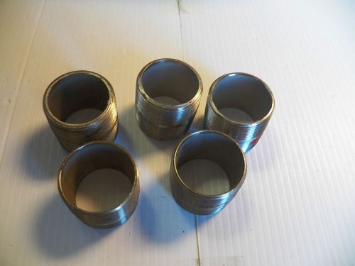 NEW NO NAME LOT OF 5 STAINLESS S/S CLOSE NIPPLE 304 1 1/2&#034; X 1 3/4&#034;