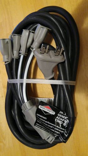 New Briggs &amp; Stratton 25ft 20 Amp Generator Adapter Cord Set With 4 120v Outlets