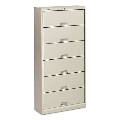 600 Series Six-Shelf Steel Receding Door File, 36 x 13-3/4 x 75-7/8,Light Gray