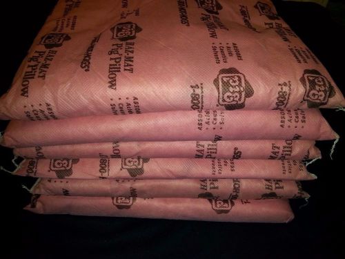 HR7015 Absorbent Pillow, Pink, 10 gal., Pack of 6 Oil Solvent Waste HAZ-MAT PIG