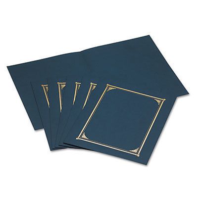 Certificate/Document Cover, 12 1/2 x 9 3/4, Navy Blue, 6/Pack, Sold as 1 Package