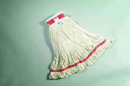 Rubbermaid fga11306 web foot large cotton blend looped-end wet mop head white for sale
