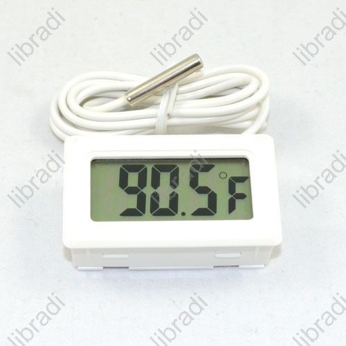 LCD Digital Indoor Outdoor Thermometer Temperature Fahrenheit only White