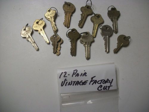 Locksmith LOT 12 Pair Vintage Factory Cut Keys, VonDuprin, Wonder Lock, SEARS