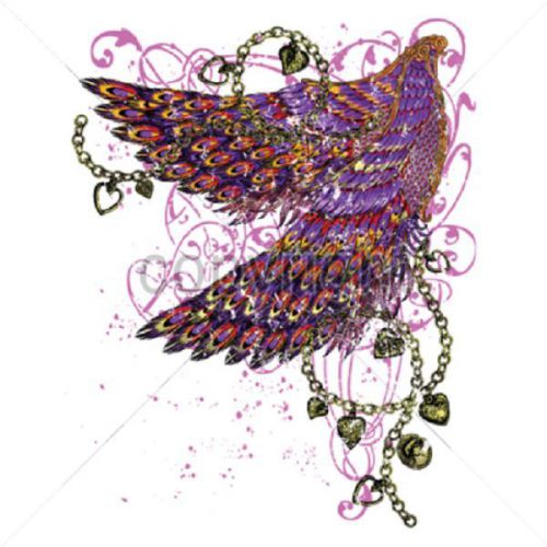 Peacock Wings HEAT PRESS TRANSFER for T Shirt Tote Sweatshirt Quilt Fabric 042e