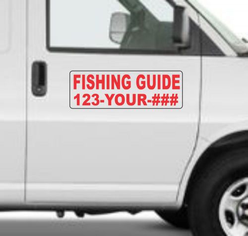 Custom FISHING GUIDE Magnetic Signs for Car Truck SUV 6&#034;x18&#034; Phone or Web site