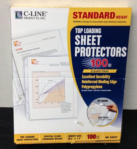 C-line top loading standard weight poly sheet protectors, clear, 8.5 x 11 inches for sale