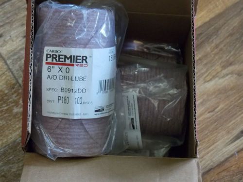 Four Rolls Carbo Premier Red  6&#034; X 0,  Grit P180, 100 discs / roll 18169 New