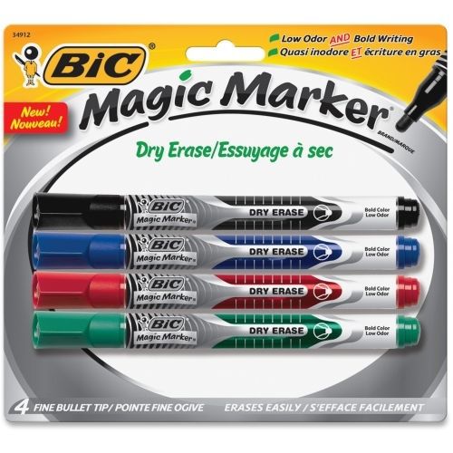 BIC Great Erase Liquid Ink Dry Erase Markers GELIPP41AS