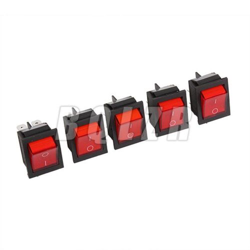 Bqlzr snap-in rocker switch set of 5 black+red for sale