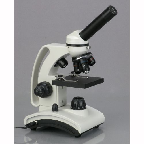 Amscope 40x-1000x dual light glass lens metal frame student microscope with slid for sale