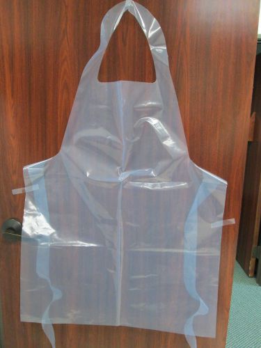 Blue Poly Apron, Box of 100 Disposable 28&#034; x 46&#034;