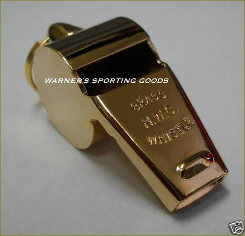 Hwc police security whistle &gt;gold&lt; plated brass for sale