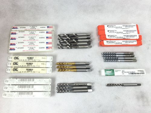 (16pcs) 1/4-20, 12-24, 10-32 taps from regal, widia, osg &amp; brubaker - new for sale