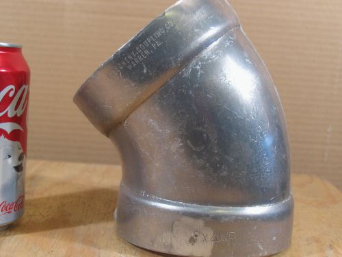 4&#034; Aluminum 45deg. Elbow Pipe Fitting (ALLEGHENY Co.) Bell End Type