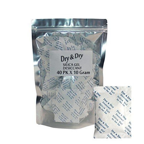 DRY&amp;DRY [40 PACKS] 10 Gram - High Quality Silica Gel Desiccants Dehumidifier 2