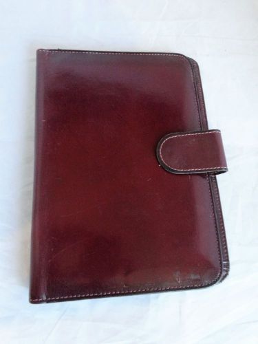 Bosca full grain leather burgundy notepad holder business binder 8 1/2&#034; x 6&#034; for sale