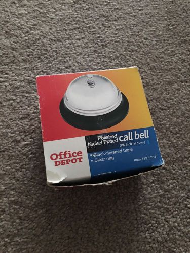 New in box call bell nickel-plated polished steel 3 1/4inch round