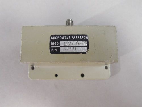 Microwave research b240-3a waveguide wr-229 sma f adapter 3.30-4.90 ghz used for sale