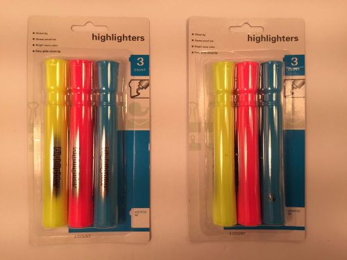 Highlighters - Two 3-packs (6 highlighters total)