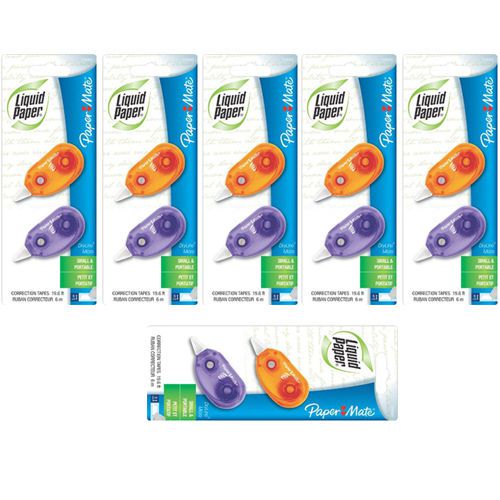 Liquid Paper DryLine Micro Correction Tape 2 Per Pack, 6 Packs Per Order 1742425