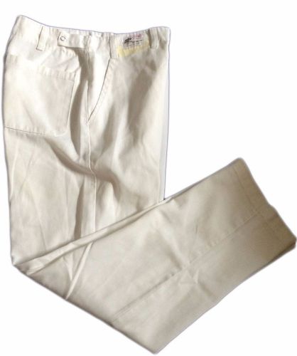 White Chef Pants Zipper and Button Top Closure Adjustable Waist BEST Textiles
