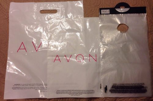 LOT of AVON White Plastic Bags ~ NEW~Size large, Small &amp; Clear