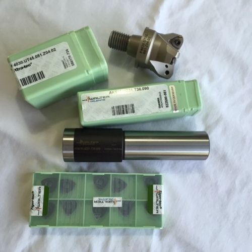 Walter valenite milling cutter xtra-tec  cutter and arbor and inserts f4030 for sale
