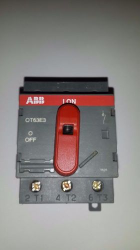 Abb ot63e3 3 pole 60 amp 600v disconnect switch for sale