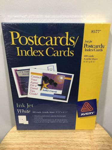 Avery WHITE INK JET POSTCARDS / INDEX CARDS - Pack of 400 - 8577 NEW SEALED