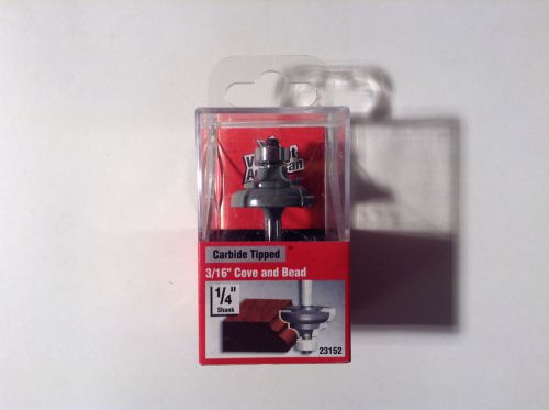 Vermont American 23152 Carbide Tipped, Double Flute 3/16&#034; Cove &amp; Bead Router Bit