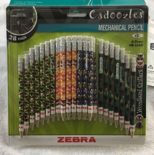 Zebra Cadoozles Mechanical Pencil, #2, 0.9 mm, HB LEAD 28/Pack - New SEALED