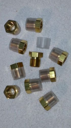 10 parker 6-4 rb-b brass pipe fitting, reducing hex head bushing, 3/8&#034; npt male for sale