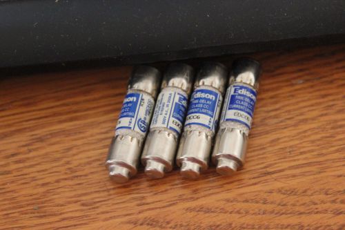 4 edison fuses edcc6 class cc time delay 600 v new for sale
