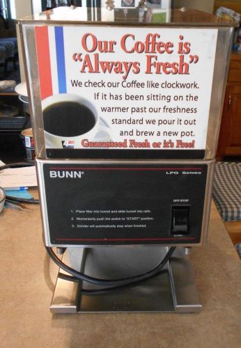 Bunn lpg series coffee grinder heavy duty commercial counter top # 20580.0001 for sale