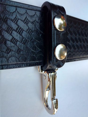 Junior basket weave leather key holder, fits 2 1/4 duty belt (silver snaps) for sale