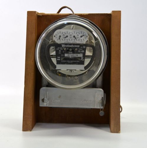 Vintage westinghouse single phase watthour type ca electric meter display w/plug for sale
