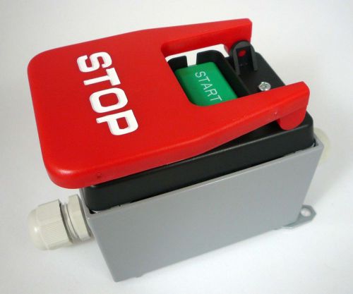 Safety start/stop paddle switch 120/220 vac + metal enclosure + cord grips d4151 for sale