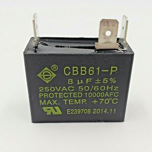 CBB61-P 6uF 250VAC 50/60Hz 10000AFC 70 C Capacitor E239708
