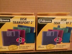 Fellowes Disk Transport 2  4-Packs  8 Total Floppy Diskettes Holders New