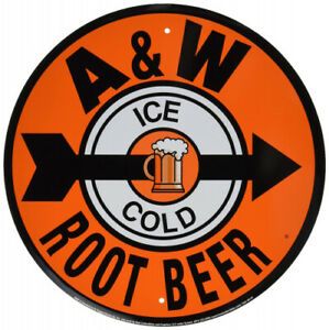A &amp; W Root Beer Reproduction Ad Tin Sign. A&amp;W. Brand New