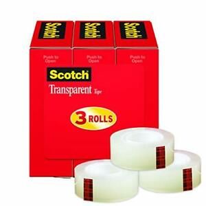 Scotch Transparent Tape 3/4 in x 1000 in 3 Boxes/Pack 600K3