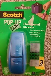NEW ~ SCOTCH POP-UP TAPE STRIP DISPENSER  ~ WITH WRIST BAND &amp; TAPE REFILLS