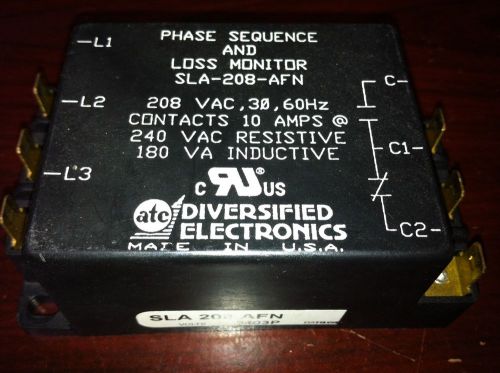 DIVERCIFIED ELECTRONICS PHASE SEQUENCE AND LOSS MONITOR SLA-208-AFN