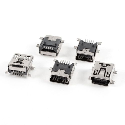 5 pcs Mini USB Type B Female Port 5-Pin 180 Degree SMD SMT PCB Jack